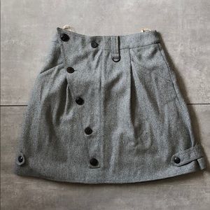 HUGO BOSS military gray wool skirt w/ pockets Sz 4